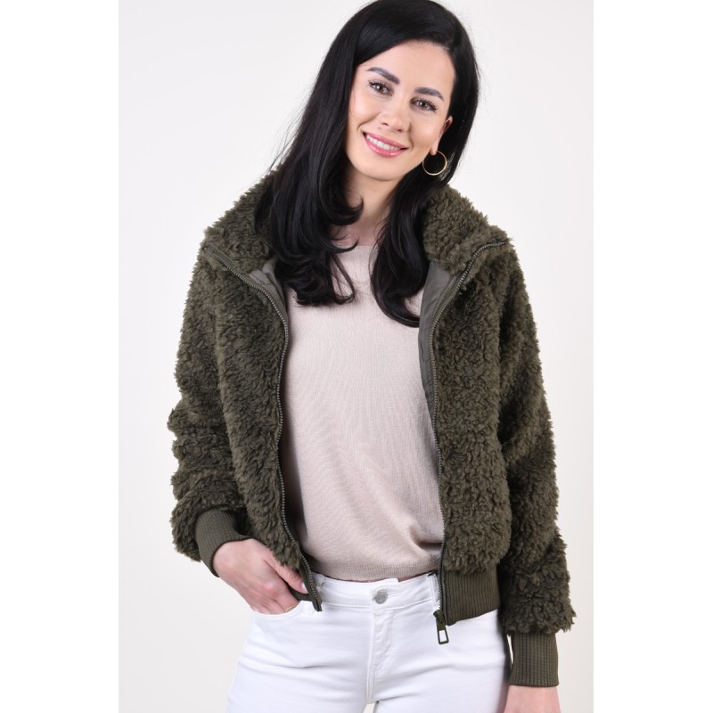 Geaca Only Ellie Sherpa Bomber Olive Night Only imagine noua
