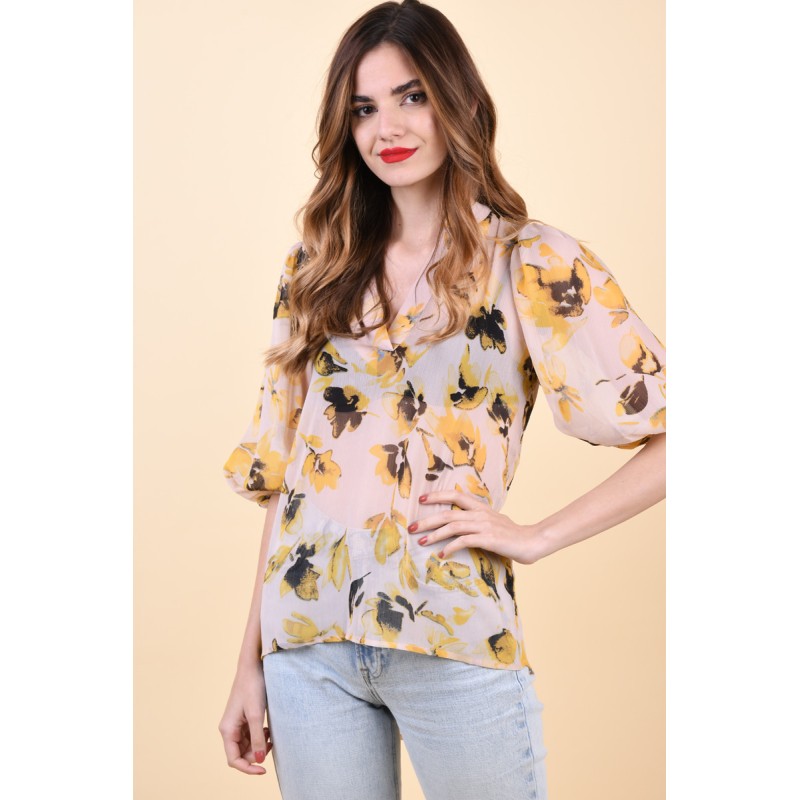 Bluza Sister Point Love459 Powder/Yellow outmag.ro imagine noua