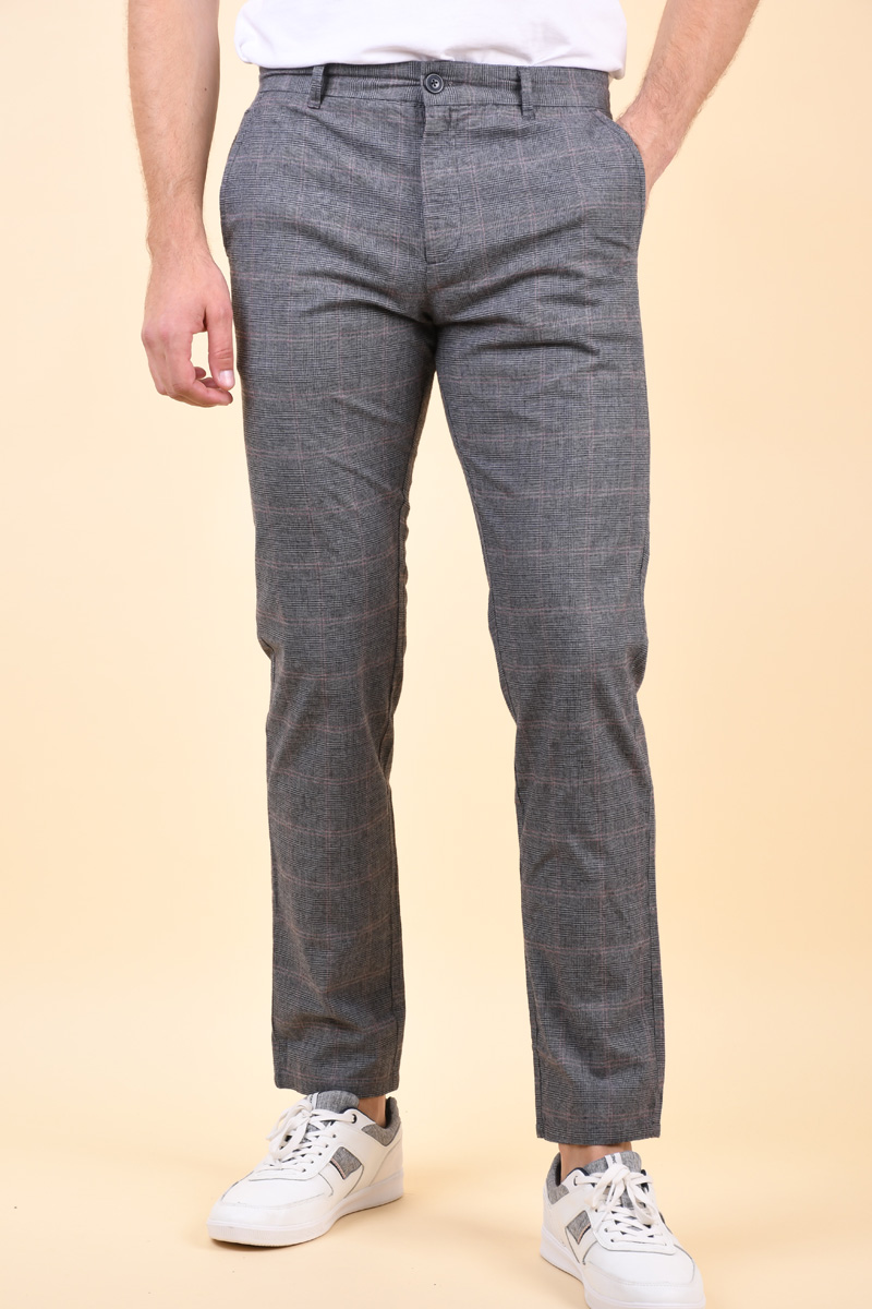 Pantaloni SELECTED Slim Arval Grey/Check