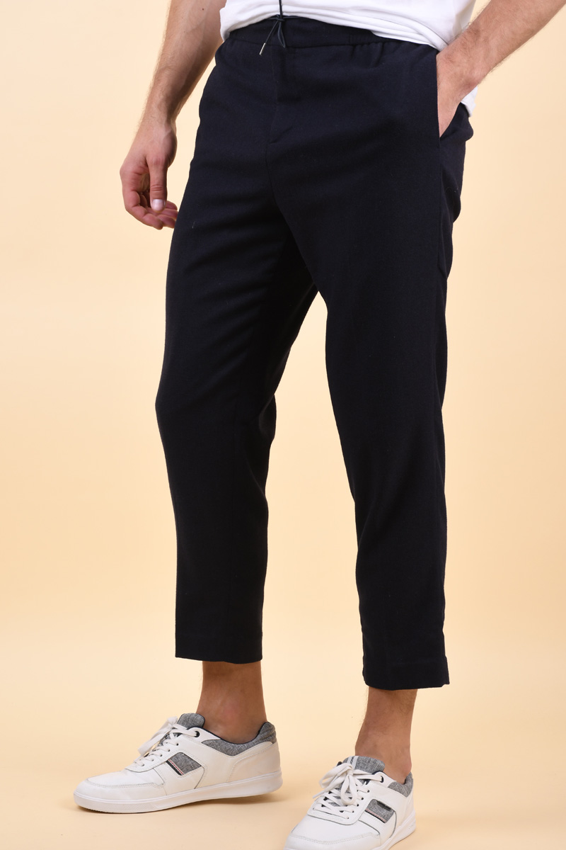 Pantaloni SELECTED Slimtapered-Mills Crop Navy Blue