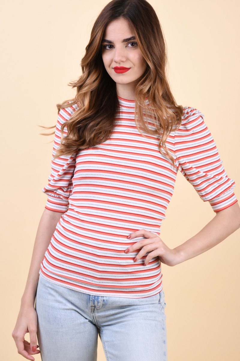 Bluza Sister Point Pany-Ss1 Red Stripe